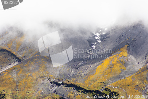 Image of details volcano Mount Taranaki, New Zealand 