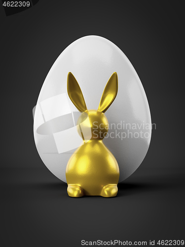 Image of sweet Easter decoration bunny with egg