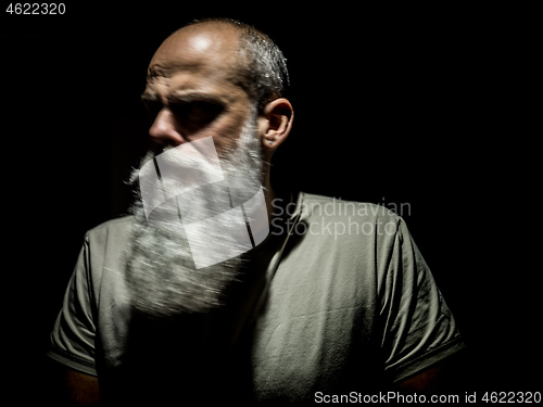 Image of bearded man motion blur portrait