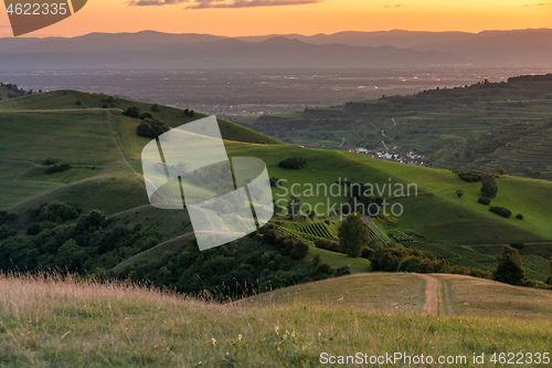 Image of evening landscape scenery in Breisgau Germany