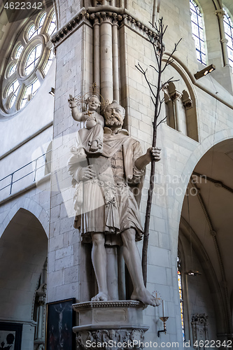 Image of Statue Saint Christopher in Dom St. Paul in Muenster, Germany