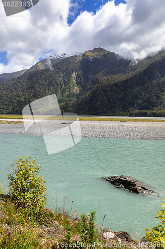 Image of riverbed landscape scenery in south New Zealand