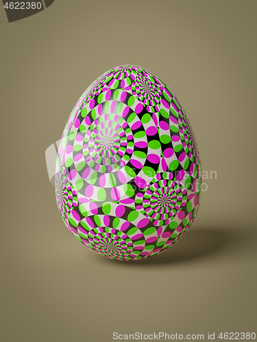 Image of egg with optical illusion movement pattern isolated