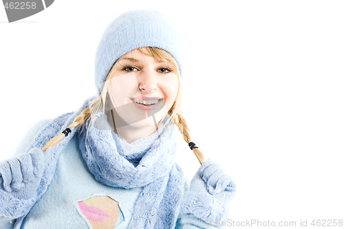 Image of Beautiful caucasian winter girl