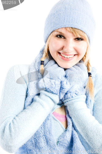 Image of Beautiful caucasian winter clothing