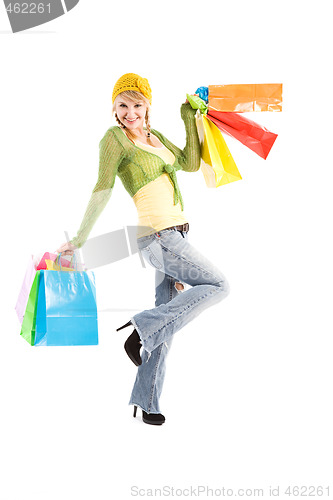 Image of Shopping caucasian girl