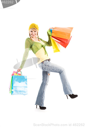 Image of Shopping caucasian girl