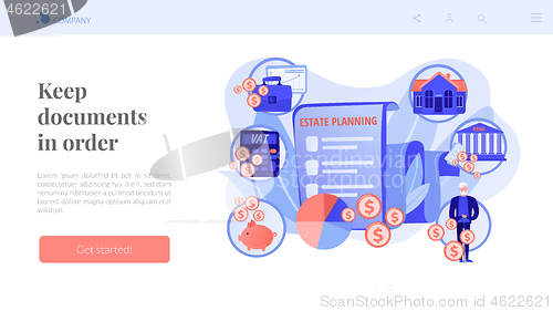 Image of Estate planning concept landing page