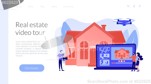 Image of Real estate video tour concept landing page