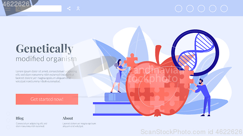 Image of Genetically modified organism concept landing page.