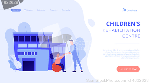 Image of Children rehabilitation center concept landing page.