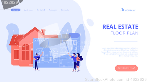 Image of Real estate floor plan concept landing page