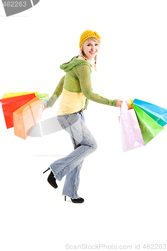 Image of Shopping caucasian girl