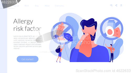 Image of Food allergy concept landing page.