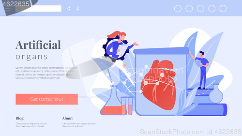 Image of Lab-grown organs concept landing page.