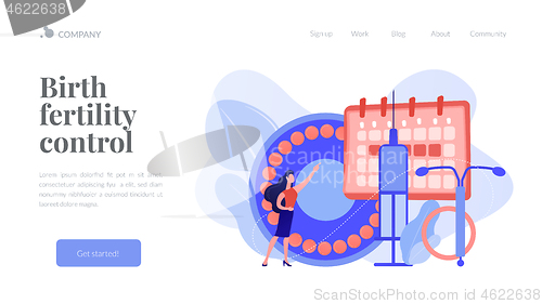 Image of Female contraceptives concept landing page.