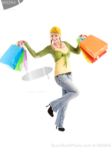 Image of Shopping caucasian girl