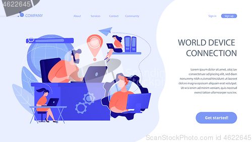 Image of Global network connection concept landing page.