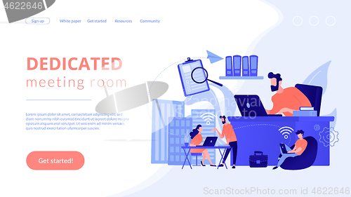 Image of On-demand urban workspace concept landing page.