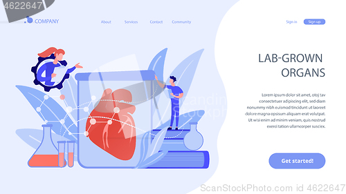 Image of Lab-grown organs concept landing page.