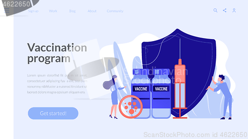 Image of Vaccination program concept landing page.