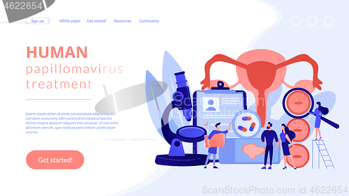 Image of Human papillomavirus treatment concept landing pageation