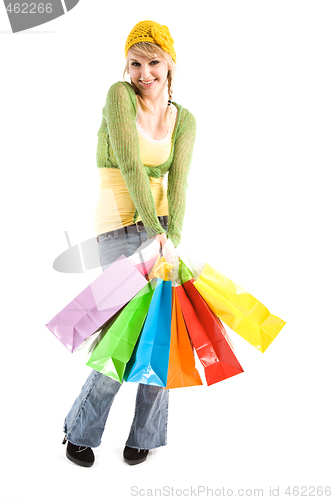 Image of Shopping caucasian girl