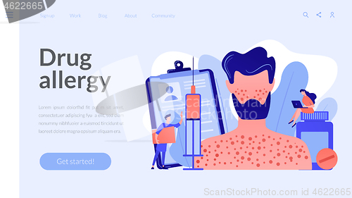 Image of Drug allergy concept landing page.