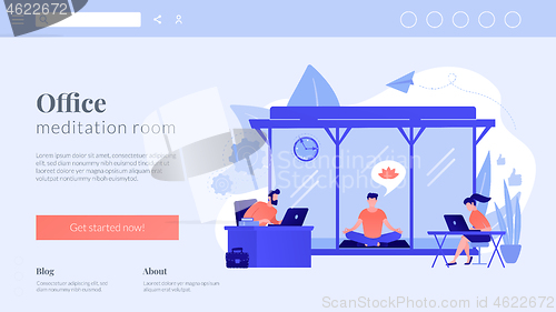 Image of Office meditation booth concept landing page.