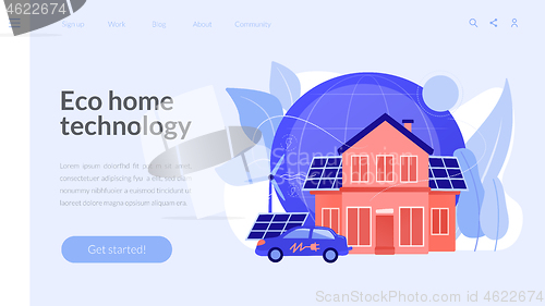 Image of Eco house concept landing page.