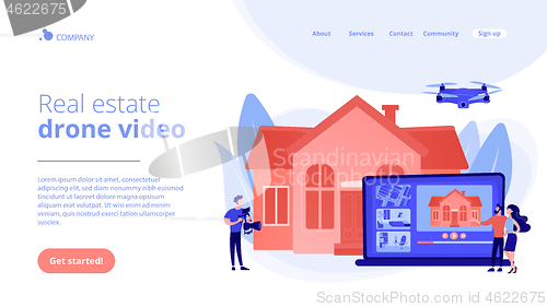 Image of Real estate video tour concept landing page