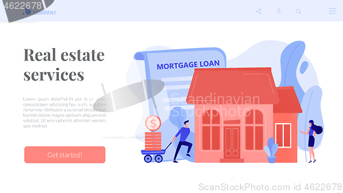 Image of Mortgage loan concept landing page.