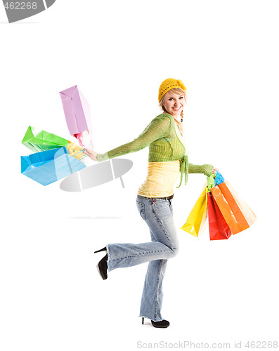 Image of Shopping caucasian girl