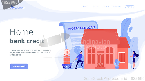 Image of Mortgage loan concept landing page.