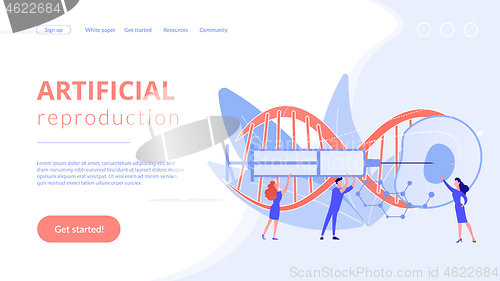 Image of Artificial reproduction concept landing page.