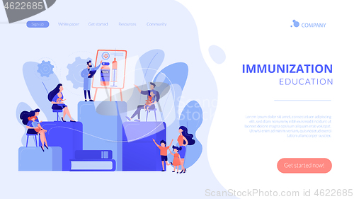 Image of Immunization education concept landing page.