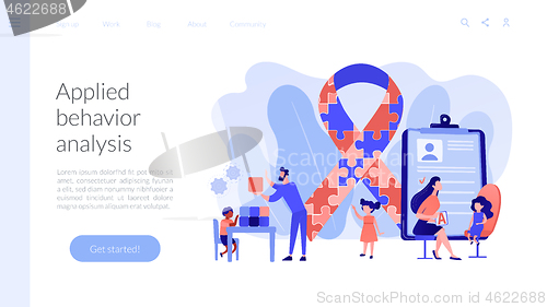 Image of Autism therapy concept landing page