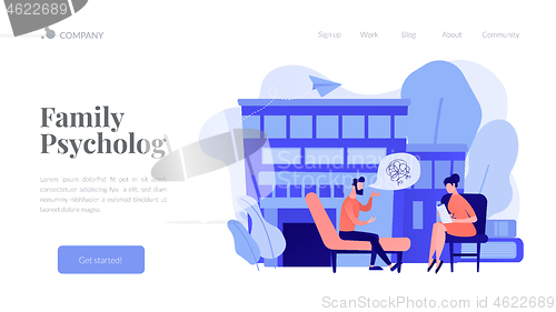 Image of Psychologist service concept landing page.