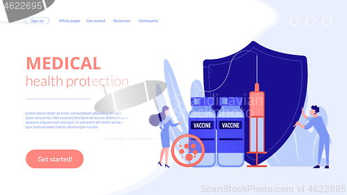 Image of Vaccination program concept landing page.