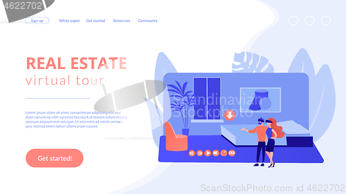 Image of Real estate virtual tour concept landing page
