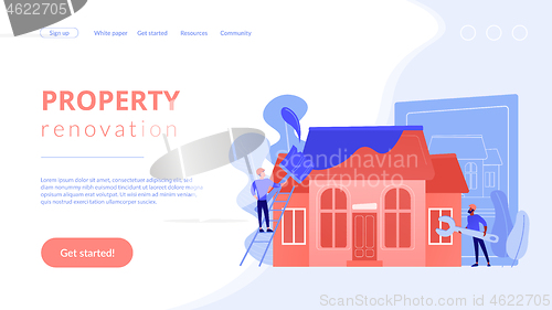 Image of House renovation concept landing page.