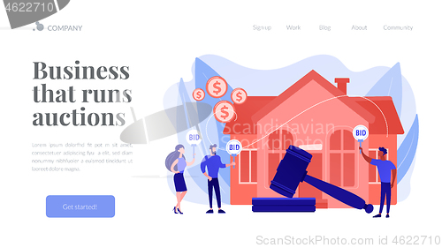 Image of Auction house concept landing page.