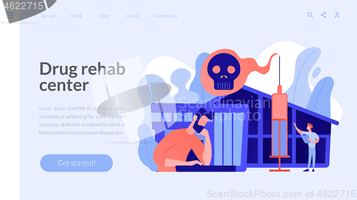 Image of Drug rehab center concept landing page.