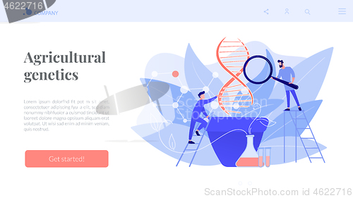 Image of Genetically modified plants concept landing page.