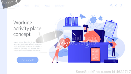 Image of Health-focused IOT desks concept landing page.