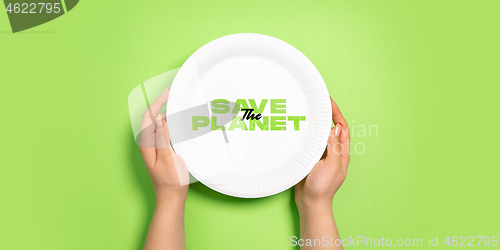 Image of Eco-friendly life - organic made kitchenware in compare with polymers, plastics analogues. Save the planet.