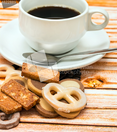 Image of Coffee And Biscuits Represents Break Delicious And Caffeine 