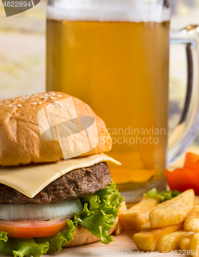 Image of Burger With Beer Represents Quarter Pounder And Burgers  