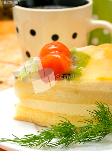 Image of Strawberry Cake Fresh Means Indulgence Food And Delicious