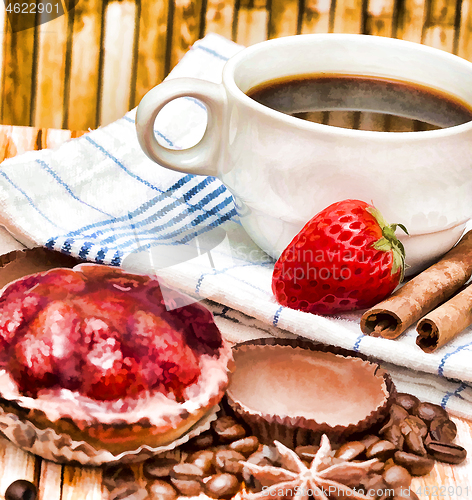 Image of Coffee And Tart Means Tasty Refreshment And Cafe 